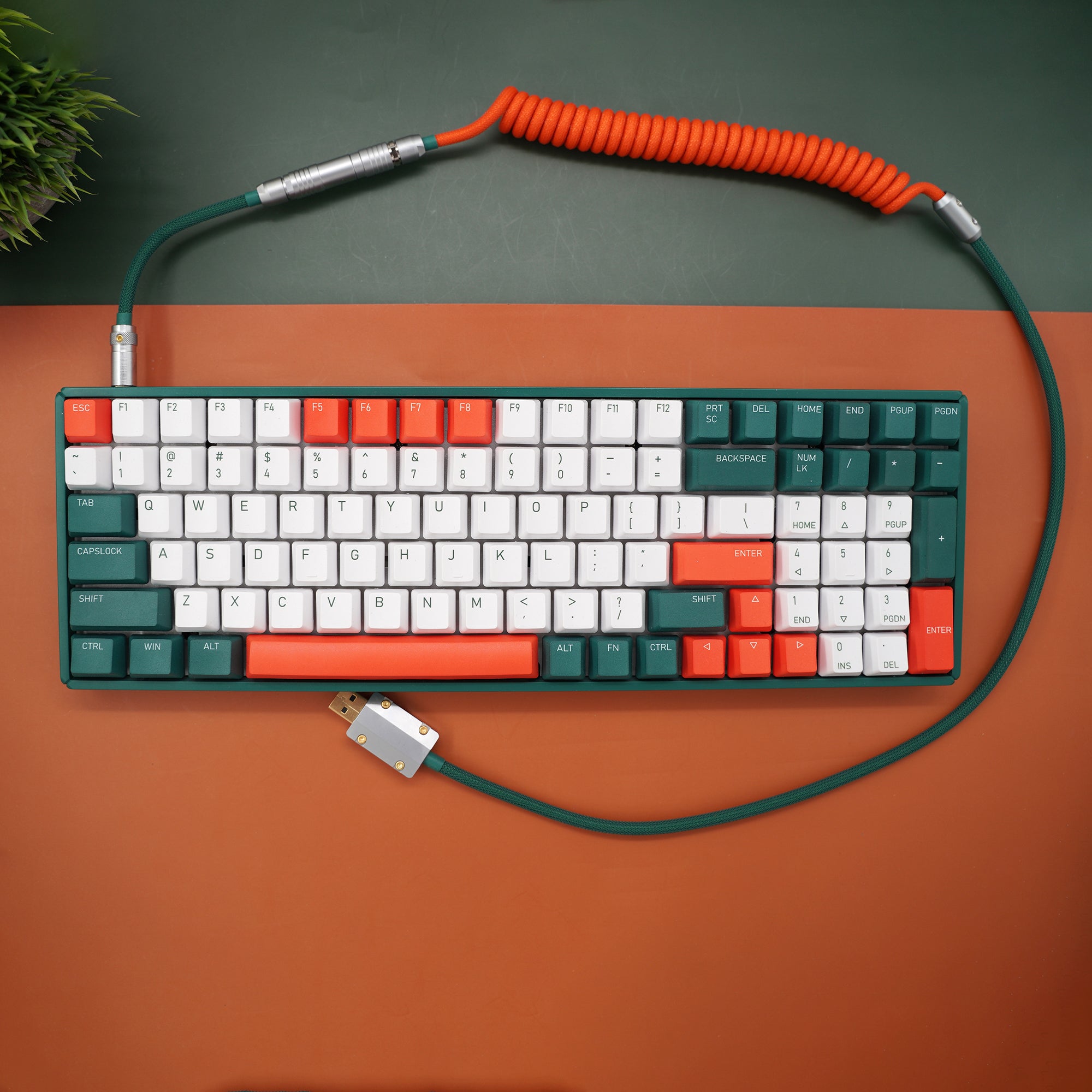 Durable Keyboard Accessories Gaming Keyboard Mechanical Keyboard Keyboard  Coiled Cable Aviation Connector RGB Wires Aviation Coiling Cable ORANGE