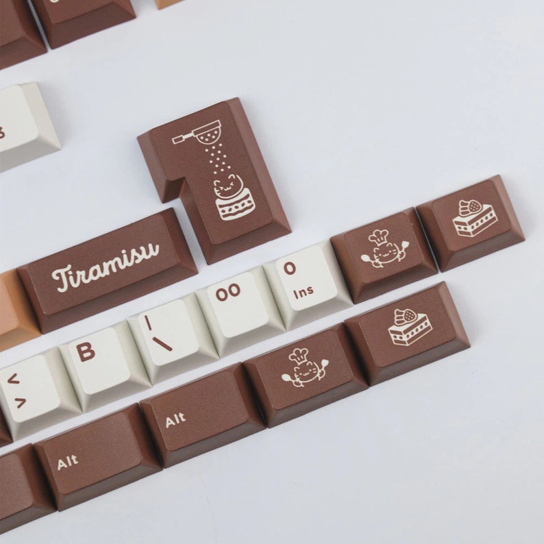 GMK Tiramisu Keycap Set, Cherry Profile, PBT Dye Sub Key Cap