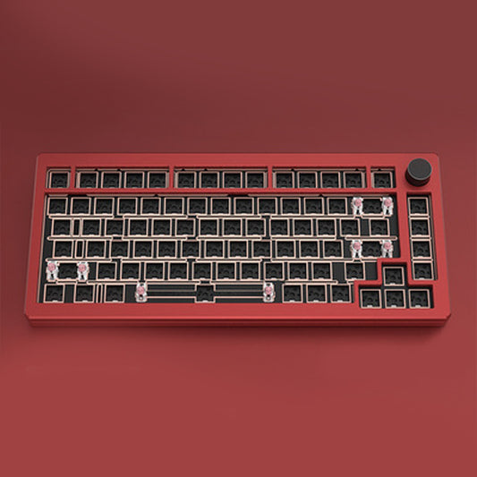 HJS AL75 Aluminum Mechanical Wired Keyboard Barebone - Red
