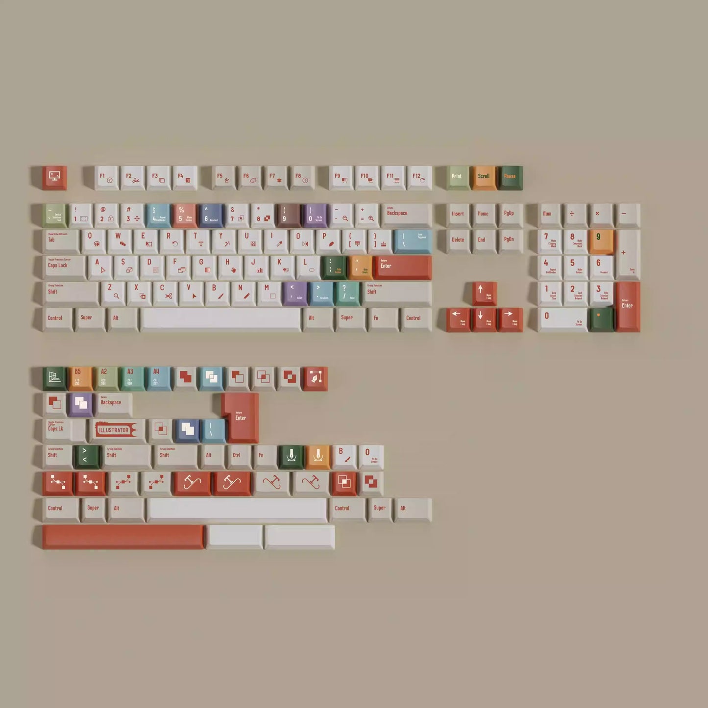 AdobeAi Keycap Set, Cherry Profile, Dye Sub PBT Key Cap