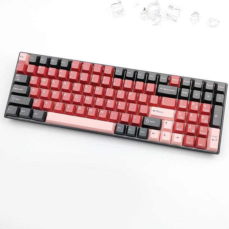 HJS Black Cherry Pink Keycap Set, Cherry Profile, Double Shot PBT Key Cap