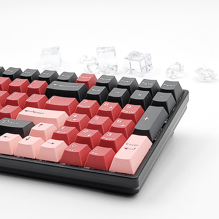 HJS Black Cherry Pink Keycap Set, Cherry Profile, Double Shot PBT Key Cap