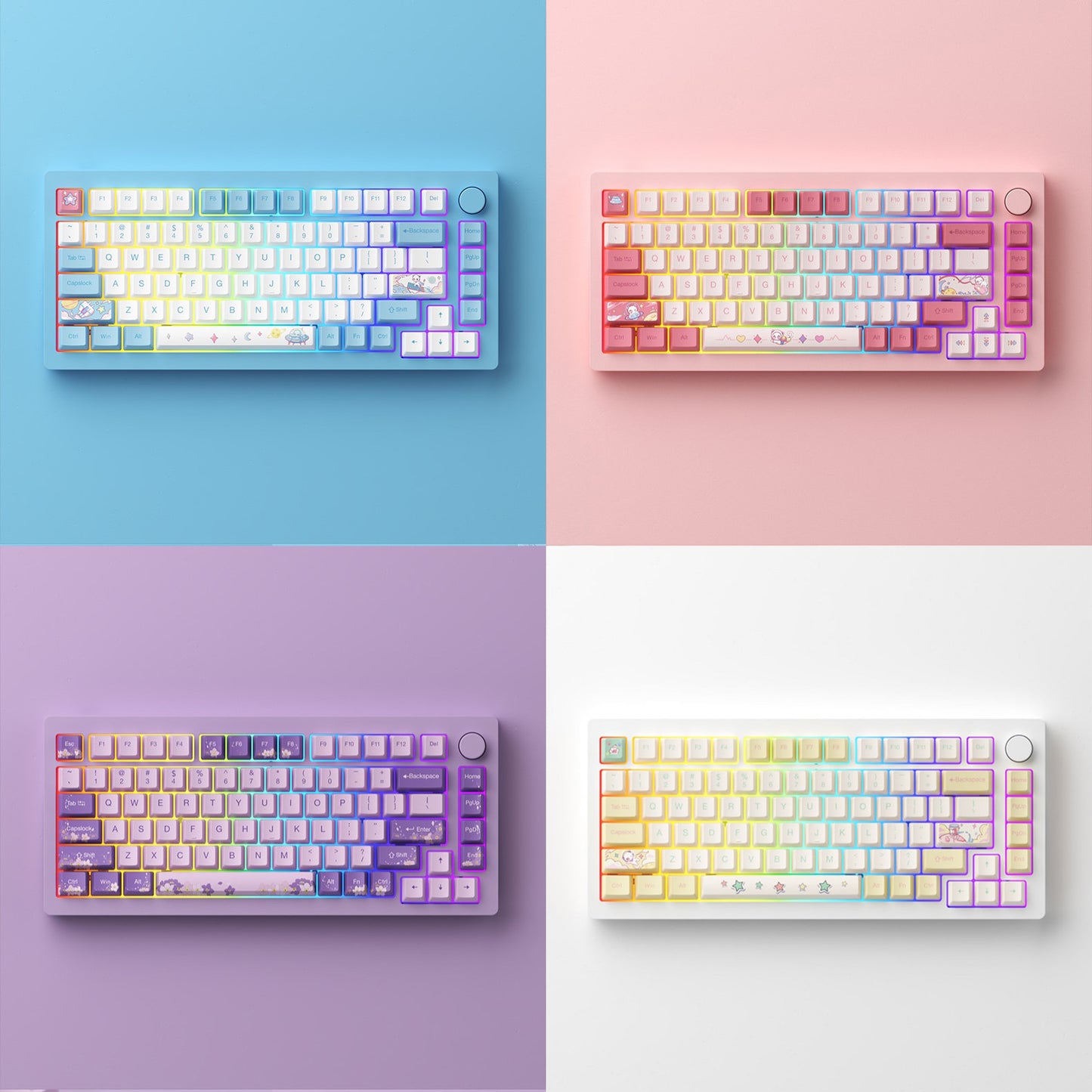 Monsgeek M1 Color Keycap Set (82 keys), Cherry Profile, Dye Sub PBT Key Cap