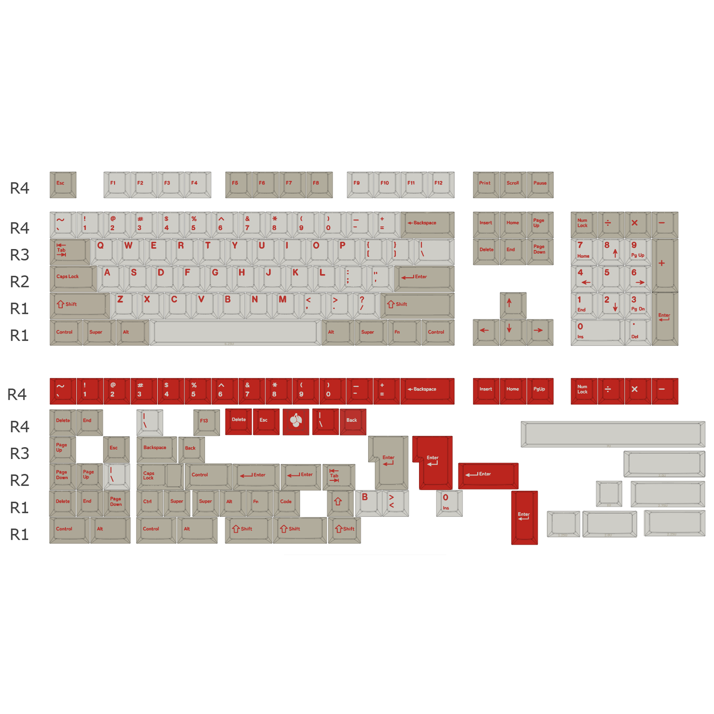 GMK Red Alert Keycap Set, Cherry Profile, PBT Dye Sub Key Cap