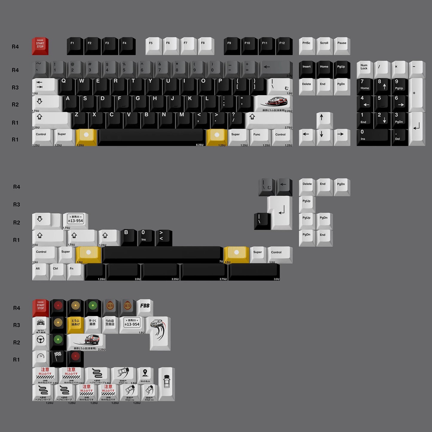 FBB AE86 Keycap Set, Cherry Profile, Dye Sub PBT Key Cap