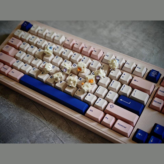 Aifei Blue on Pink (BOP) Keycap Set, Cherry Profile, Double Shot ABS Key Cap