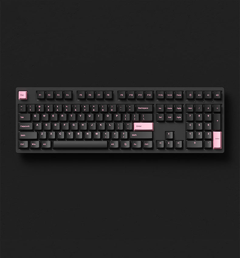 AKKO Black Pink Keycap Set, Cherry Profile, Double Shot PBT Key Cap