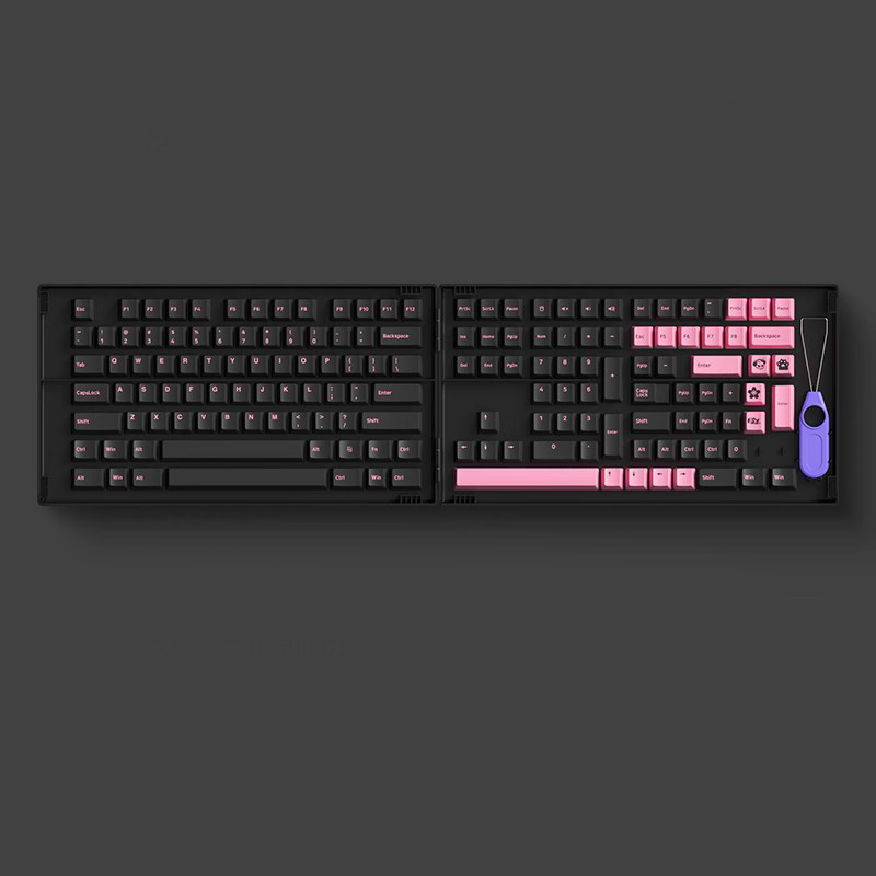 AKKO Black Pink Keycap Set, Cherry Profile, Double Shot PBT – Nouvolo