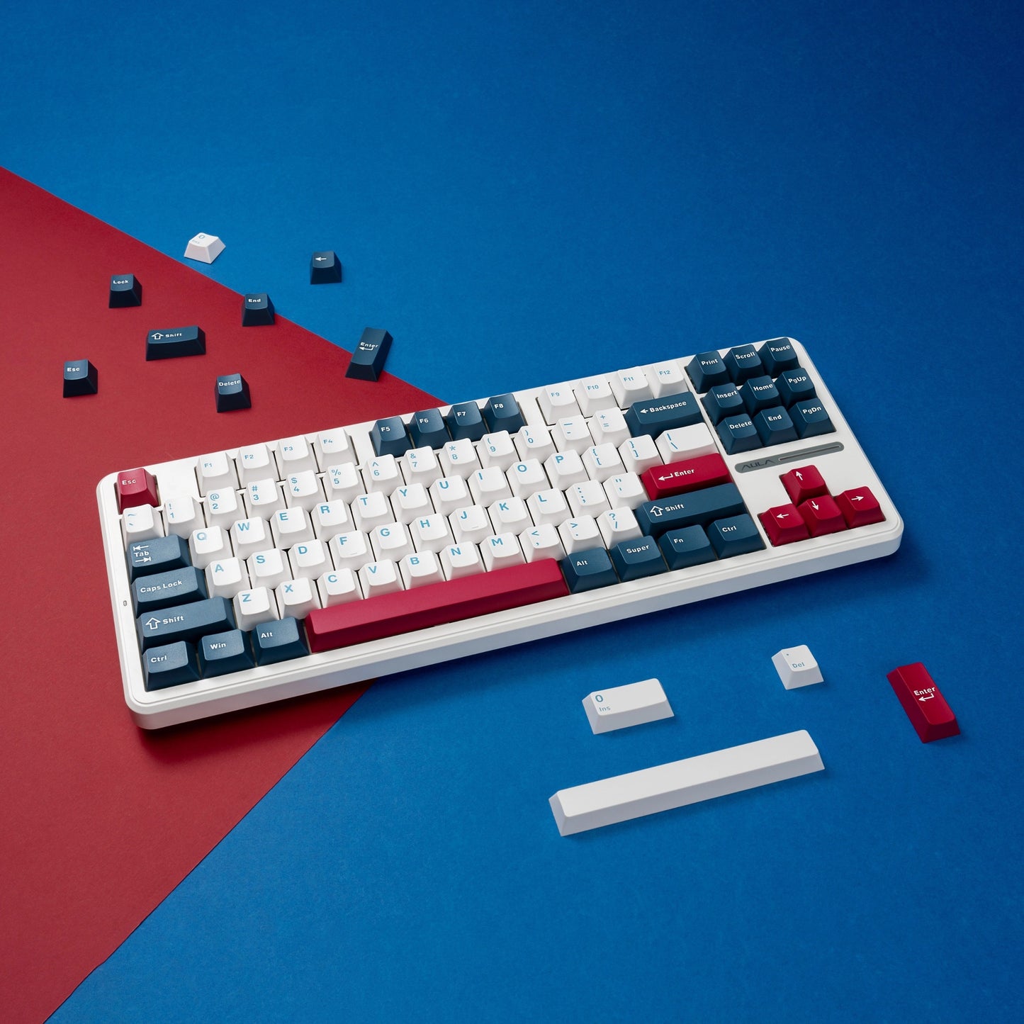 Blue Fire Keycap Set, Cherry Profile, Double Shot PBT Key Cap