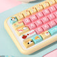 Bread Puppy (Pink/Yellow) Cute Keycap Set, MDA/Cherry Profile, PBT Dye Sub Key Cap