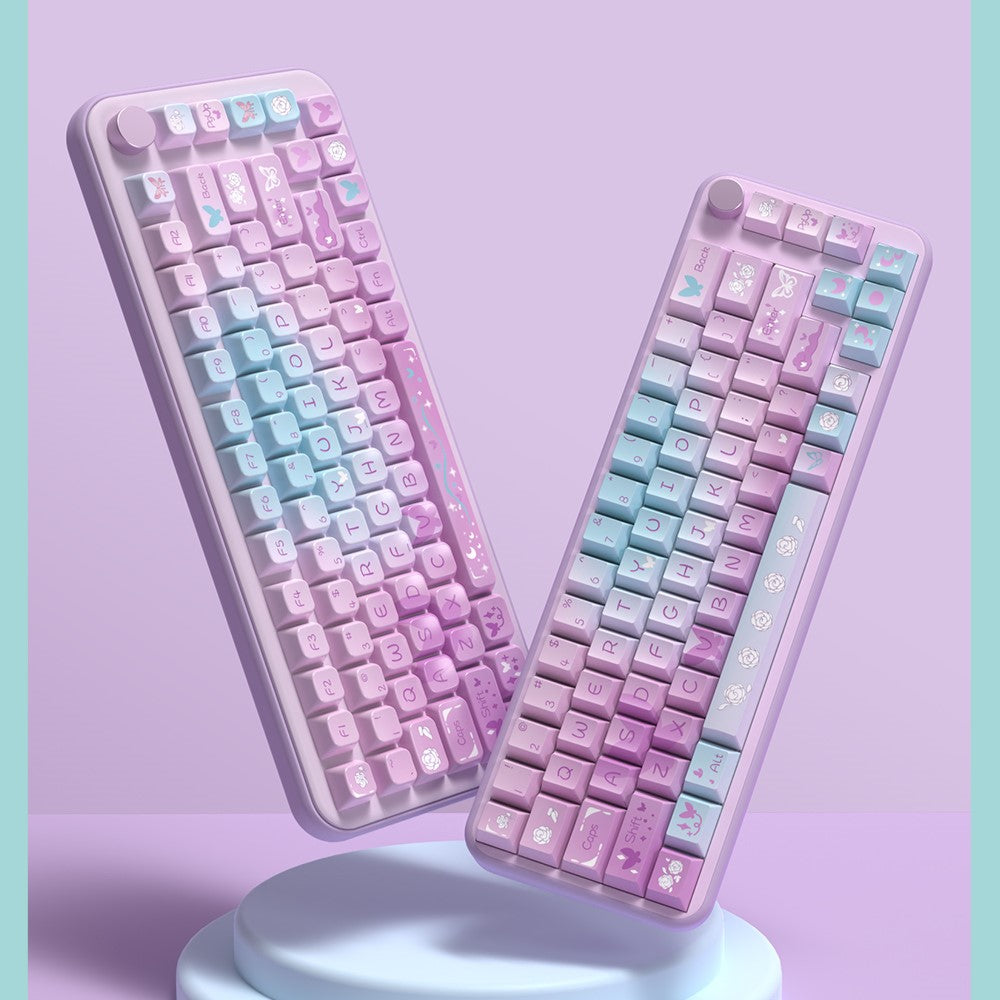 Dream Butterfly (Purple) Cute Keycap Set, MDA/Cherry Profile, PBT Dye Sub Key Cap