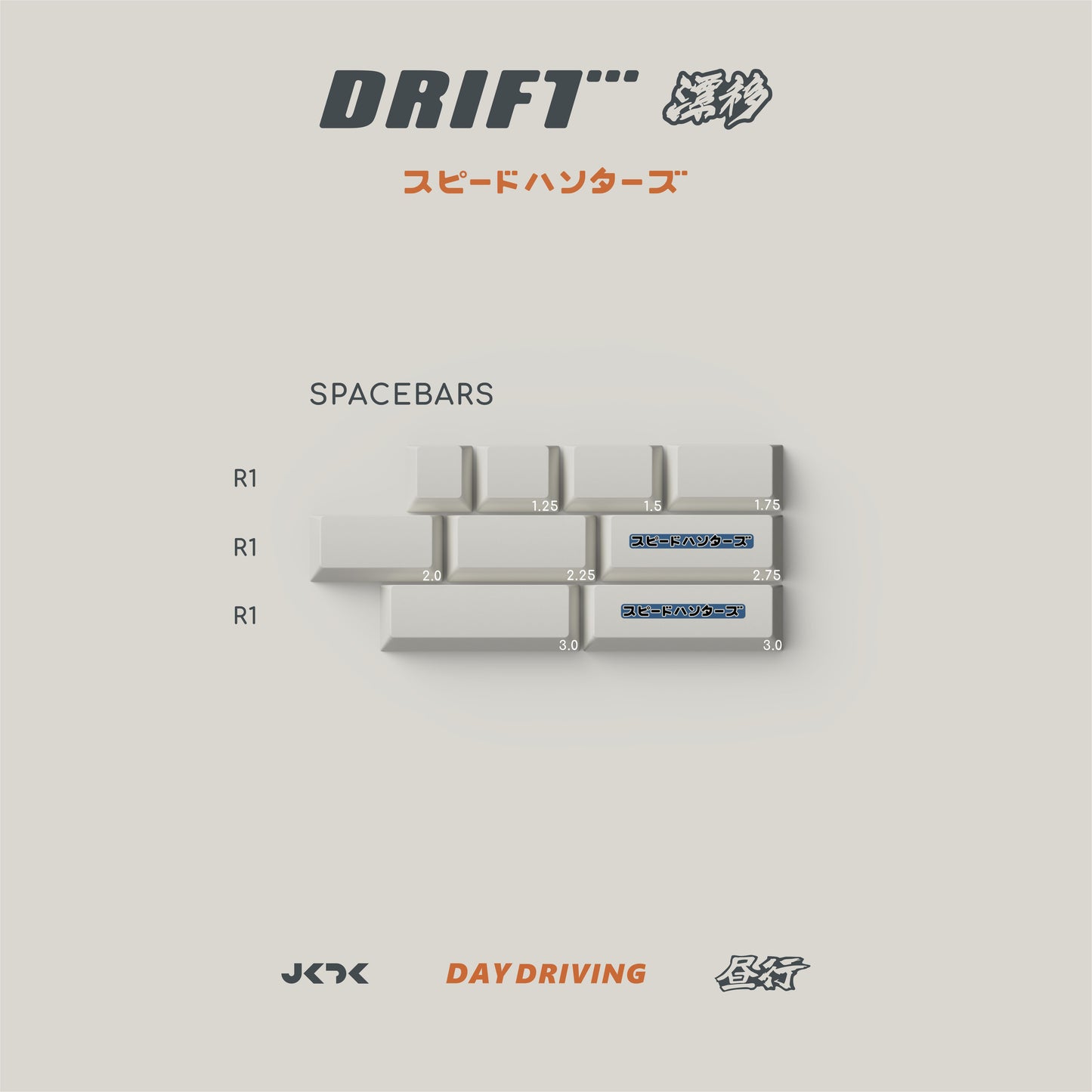 Drift Keycap Set, Cherry Profile, Dye Sub PBT Key Cap by JKDK Studio