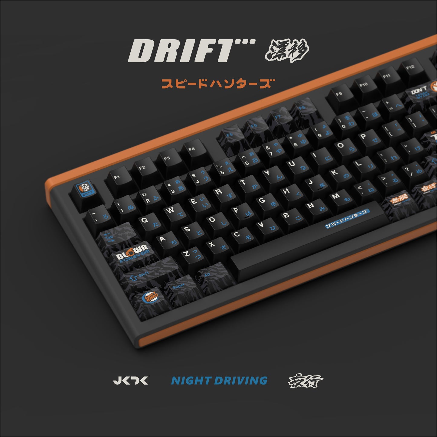 Drift Keycap Set, Cherry Profile, Dye Sub PBT Key Cap by JKDK Studio