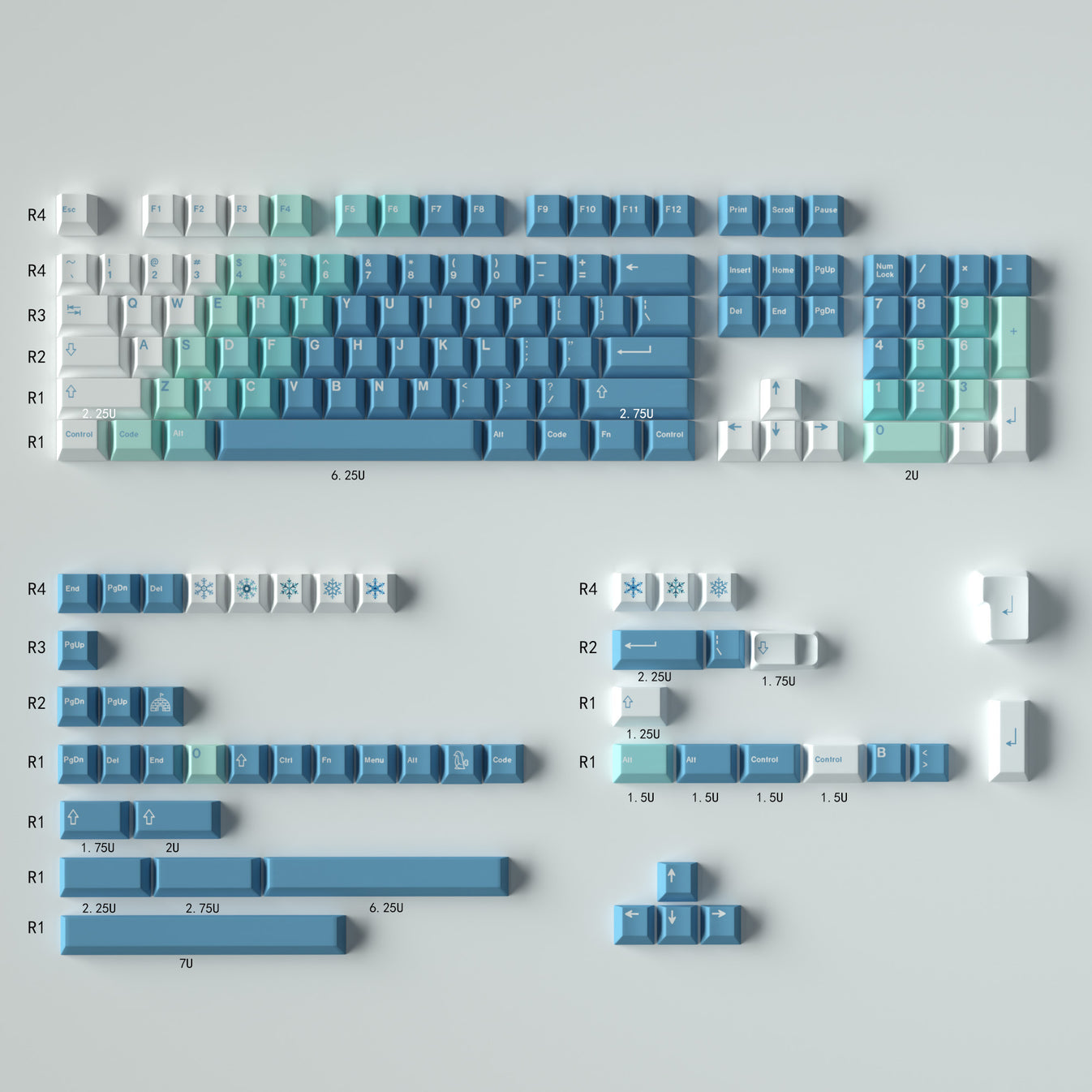 GMK Yeti Keycap Set, Cherry Profile, PBT Dye Sub Key Cap – Nouvolo