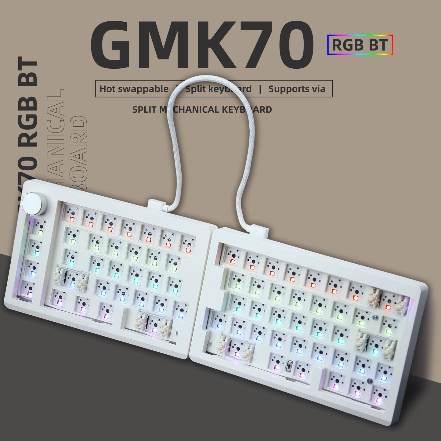 Zuoya GMK70 Split QMK Wireless Mechanical Keyboard