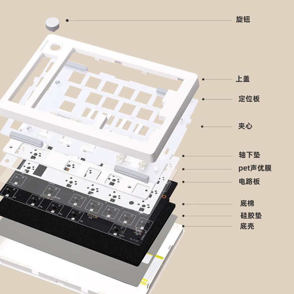 Zuoya GMK70 Split QMK Wireless Mechanical Keyboard