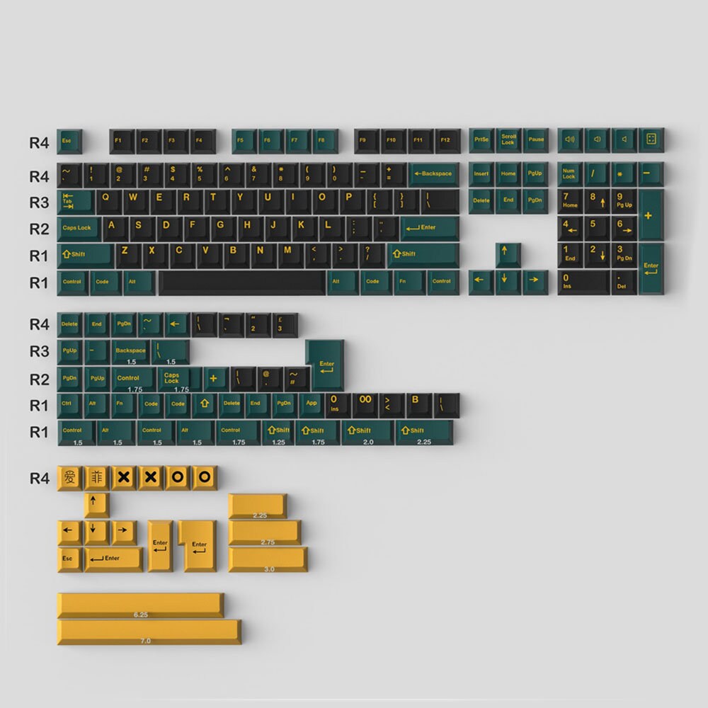 Marrs Green Keycap Set, Cherry Profile, Double Shot ABS Keycap