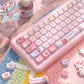 Marshmallow (Pink) Cute Keycap Set, SCA Profile, PBT Dye Sub Key Cap