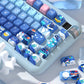 Penguin (Blue) Cute Keycap Set, MDA Profile, PBT Dye Sub Key Cap