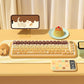 Pudding (Brown/Yellow) Cute Keycap Set, MDA Profile, PBT Dye Sub Key Cap