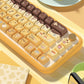 Pudding (Brown/Yellow) Cute Keycap Set, MDA Profile, PBT Dye Sub Key Cap