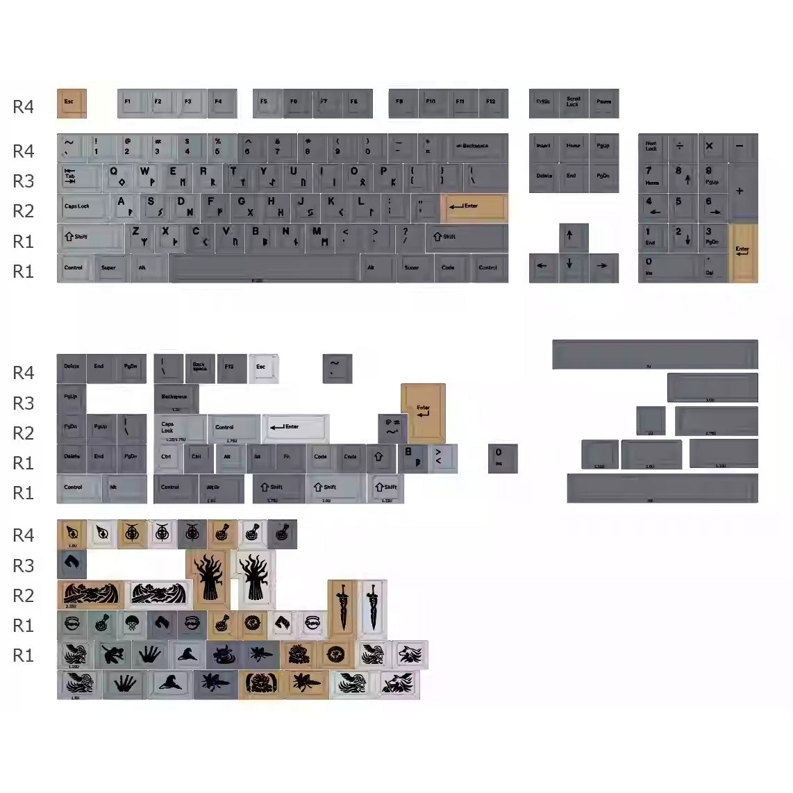 Mifuny Elden Fading Keycap Set, Cherry Profile, Dye Sub PBT Key Cap