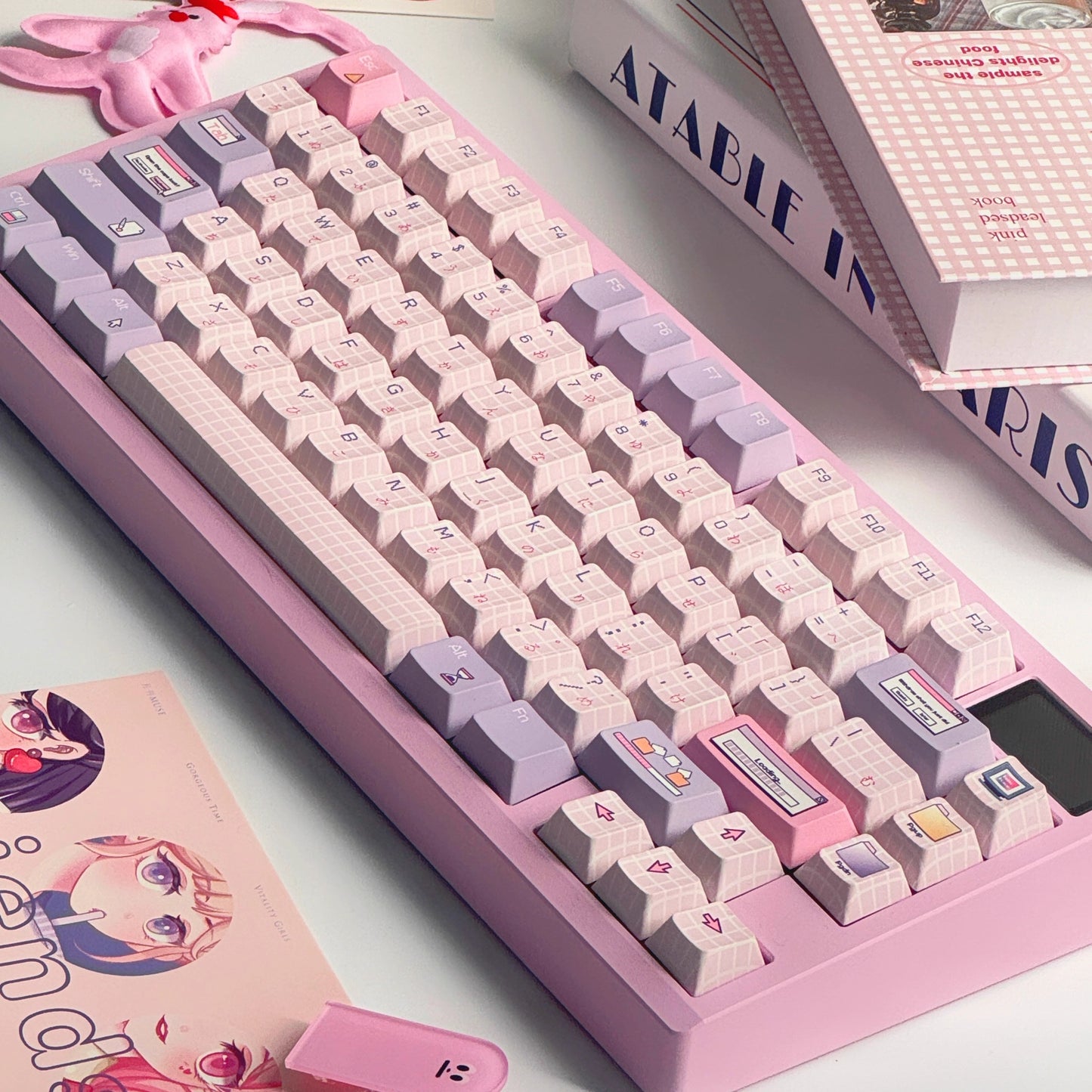 Pink Windows Cute Keycap Set, Cherry Profile, Dye Sub PBT Key Cap