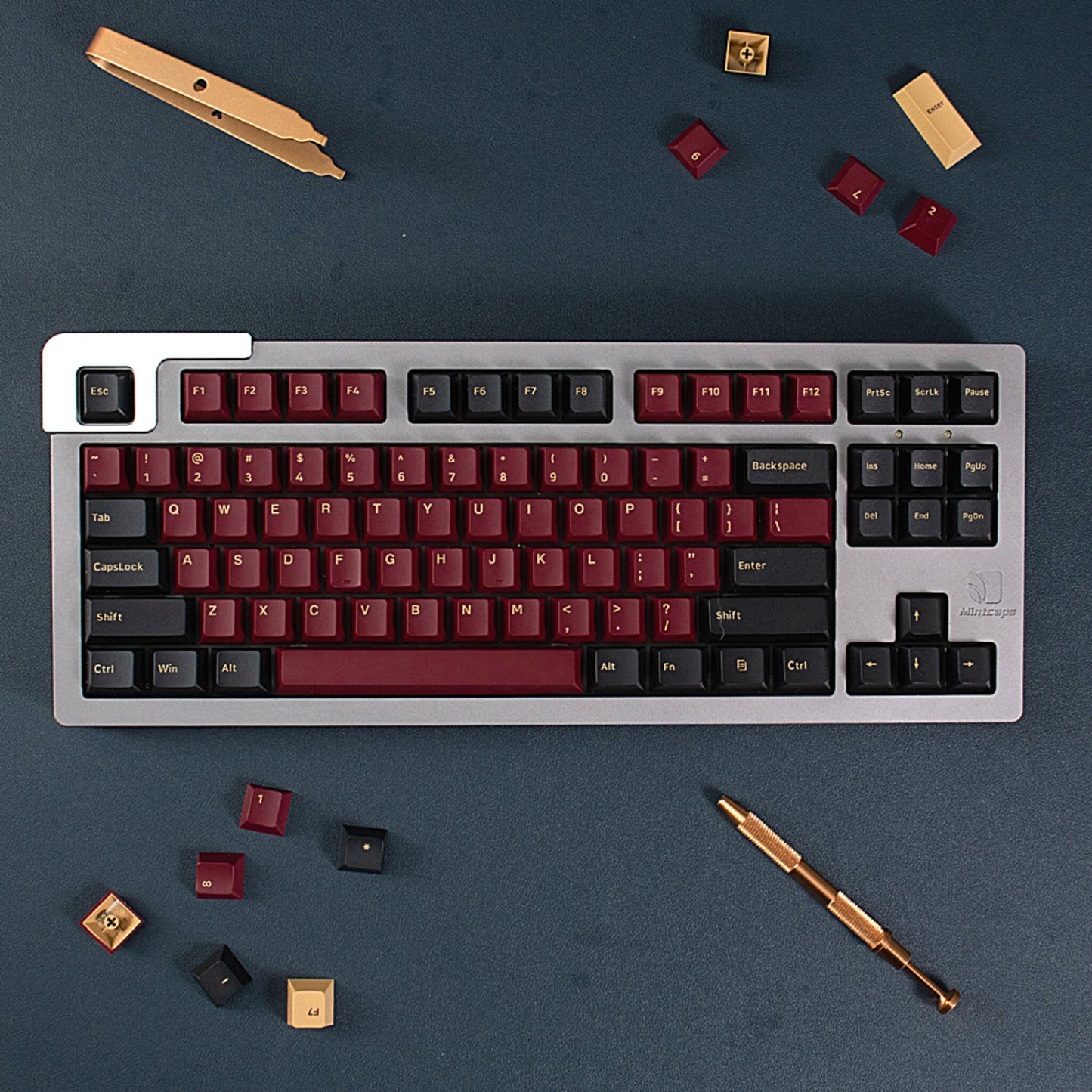 Samurai Red Keycap Set, Cherry Profile, Double Shot ABS Key Cap