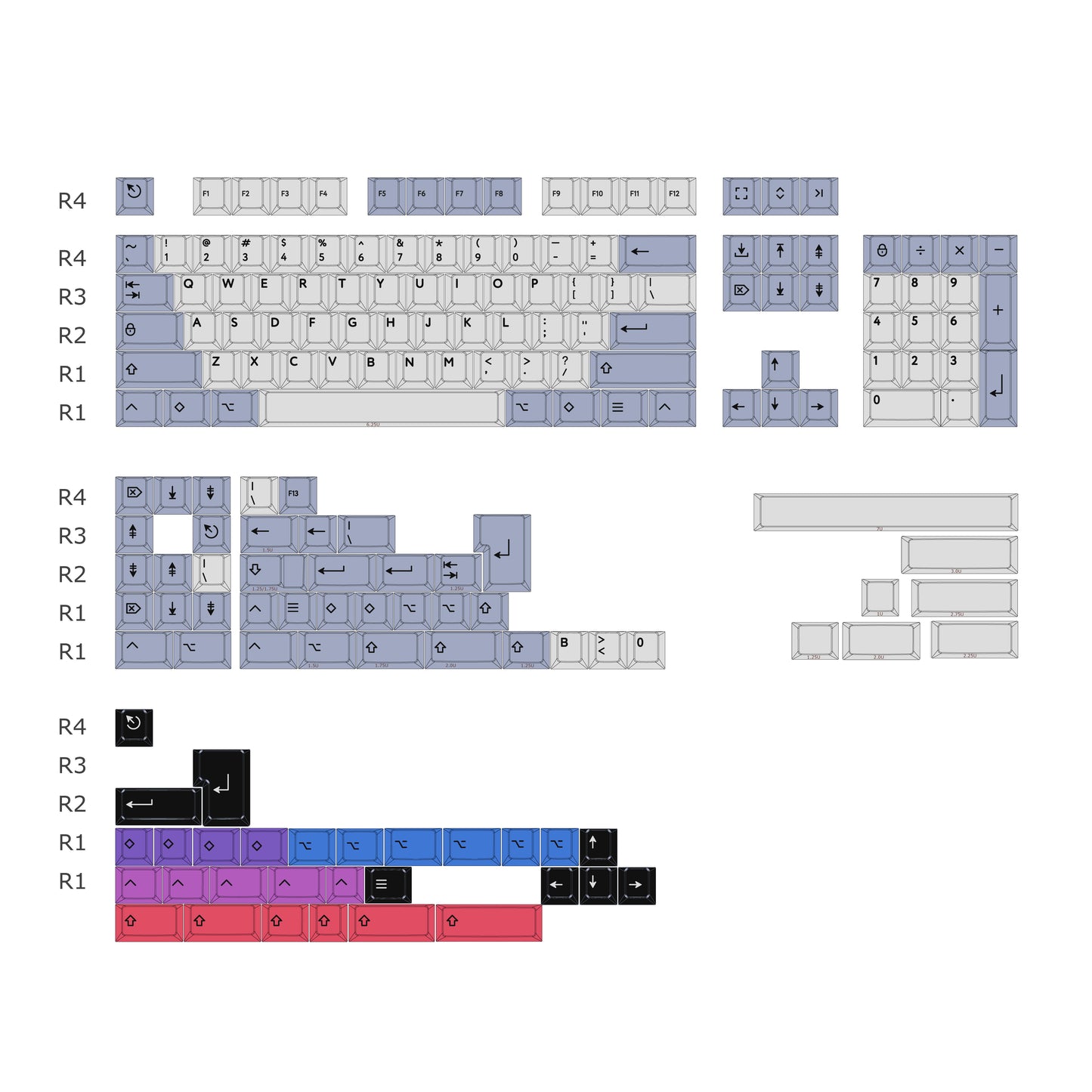 Spark Light/Dark Keycap Set, Cherry Profile, Dye Sub PBT Key Cap