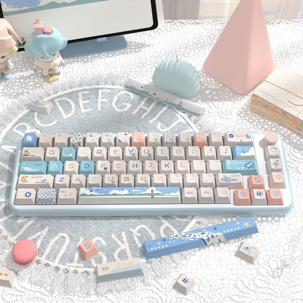 Summer Beach Cute Keycap Set, SCA/Cherry Profile, PBT Dye Sub Key Cap