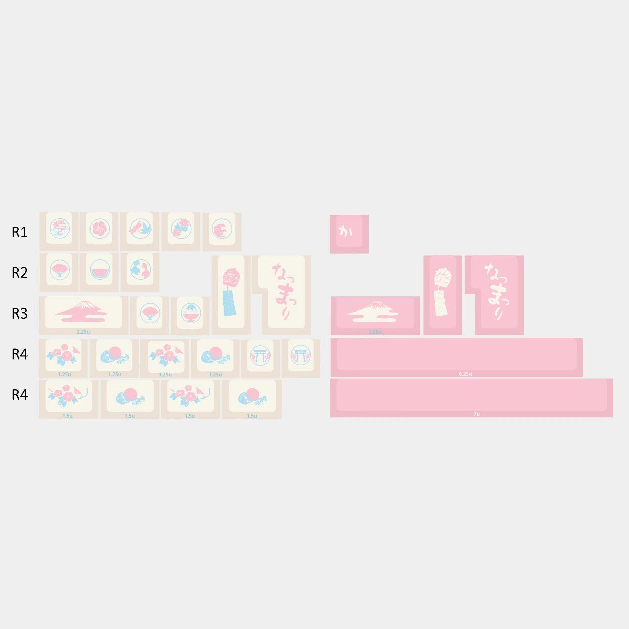 Summer Festival Keycap Set, Cherry Profile, Dye Sub PBT Key Cap