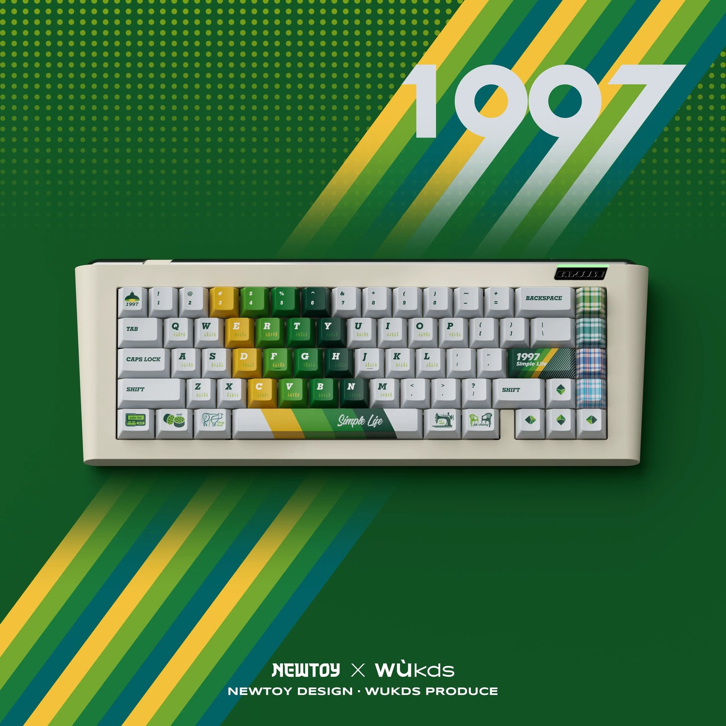 Retro 1997 Keycap Set, Cherry/KCA Profile, PBT Dye Sub