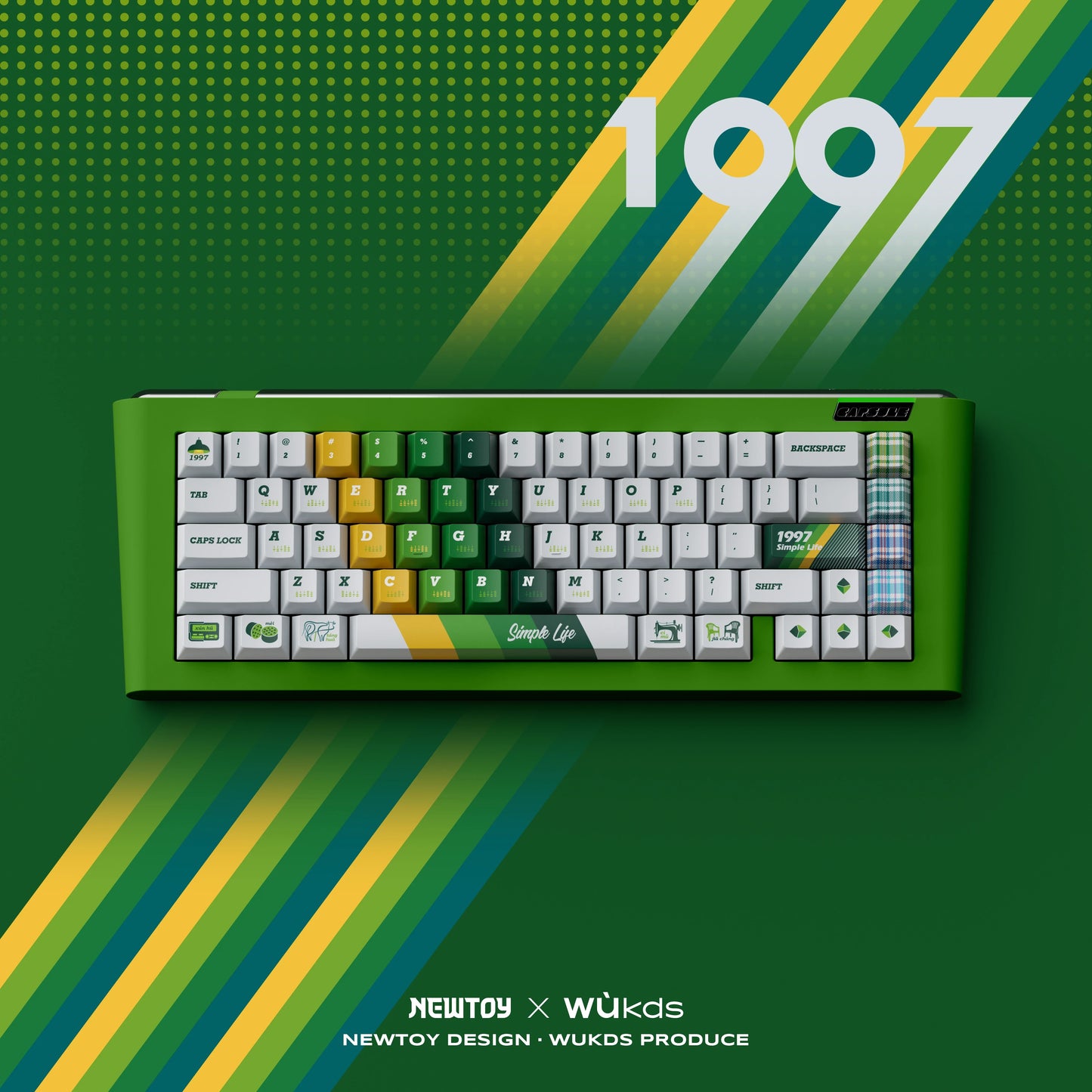 Retro 1997 Keycap Set, Cherry/KCA Profile, PBT Dye Sub